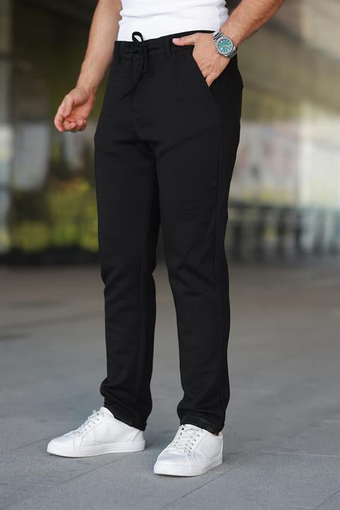 Hümra Siyah Jogger Pantolon – Bağcıklı Fermuarlı Cepli