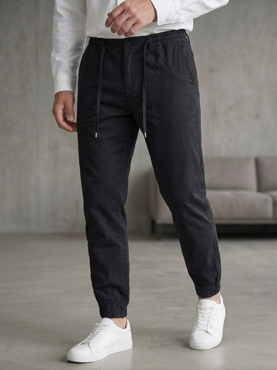 Hümra Siyah Lastikli Paça Jogger Pantolon