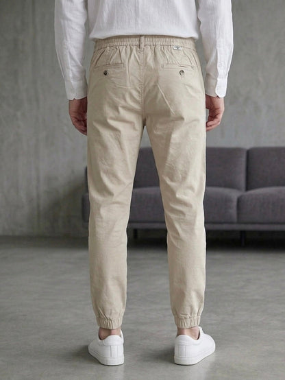 Hümra Krem Rengi Lastikli Paça Jogger Pantolon