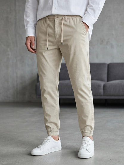 Hümra Krem Rengi Lastikli Paça Jogger Pantolon