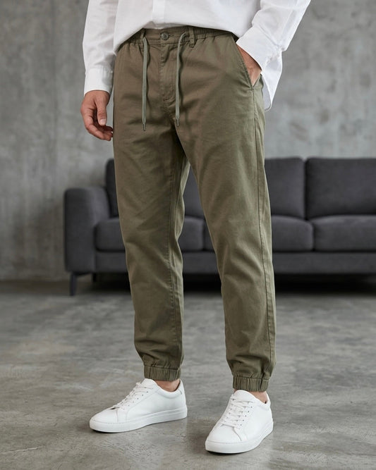 Hümra Haki Lastikli Paça Jogger Pantolon