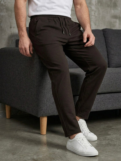 Hümra Kahve Bağcıklı Bel Lastikli Jogger Kumaş Pantolon