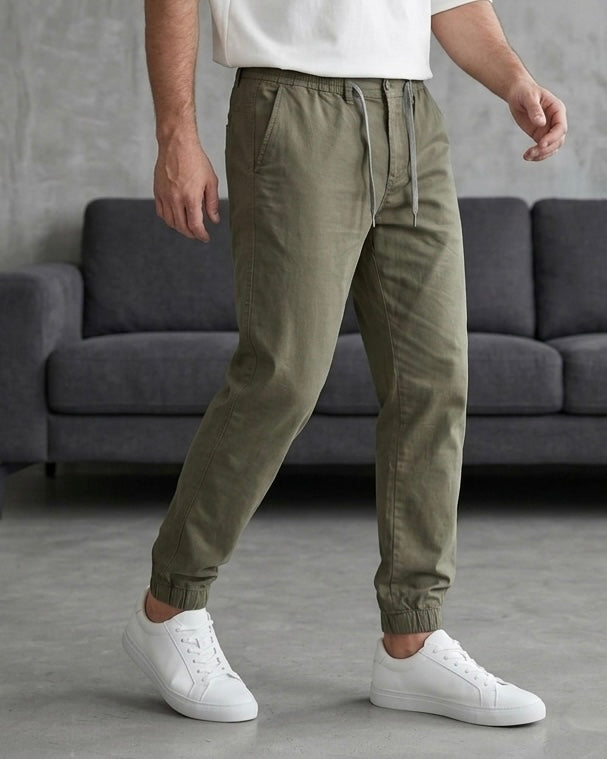 Hümra Haki Lastikli Paça Jogger Pantolon