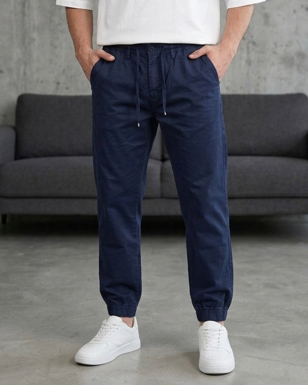 Hümra Lacivert Lastikli Paça Jogger Pantolon