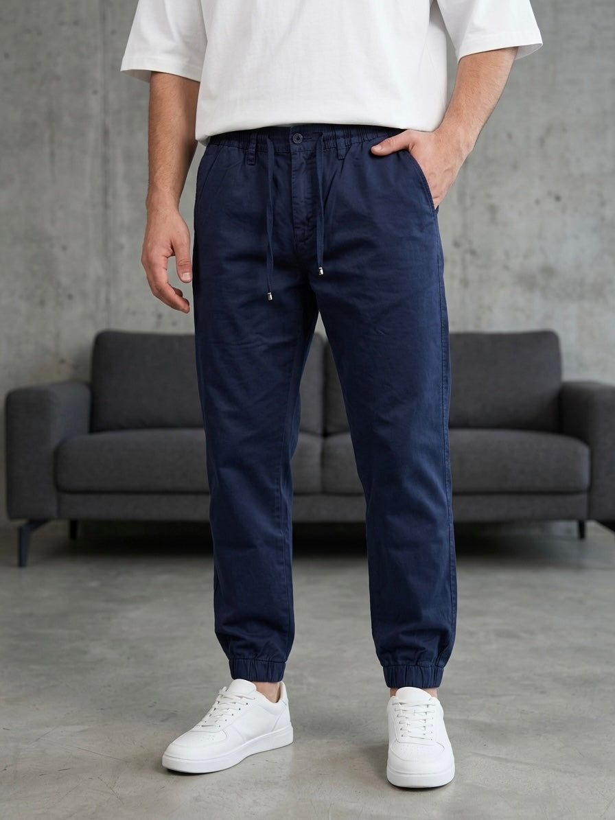 Hümra Lacivert Lastikli Paça Jogger Pantolon