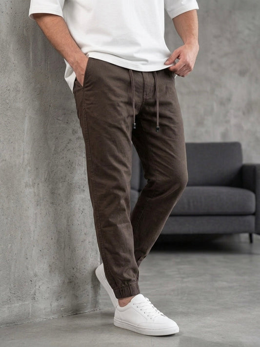 Hümra Koyu Kahve Lastikli Paça Jogger Pantolon