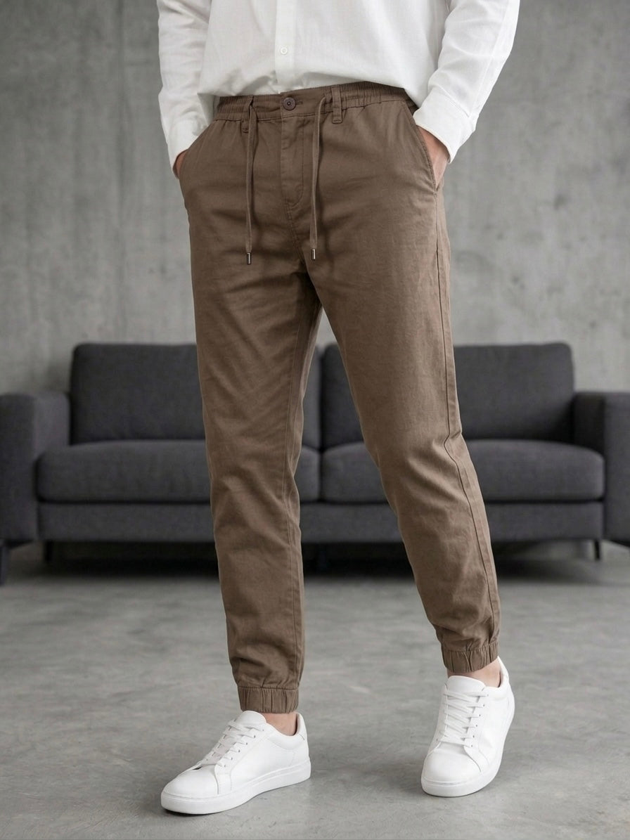 Hümra Kahverengi Lastikli Paça Jogger Pantolon