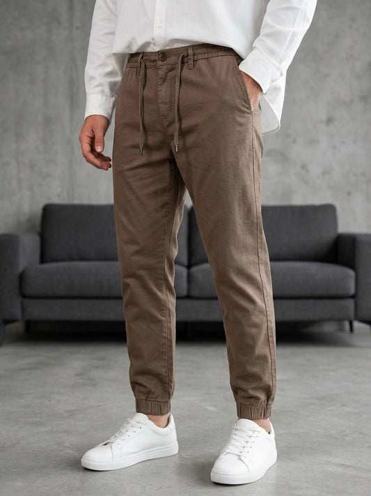 Hümra Kahverengi Lastikli Paça Jogger Pantolon