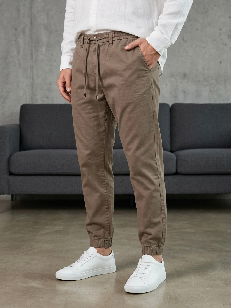 Hümra Kahverengi Lastikli Paça Jogger Pantolon